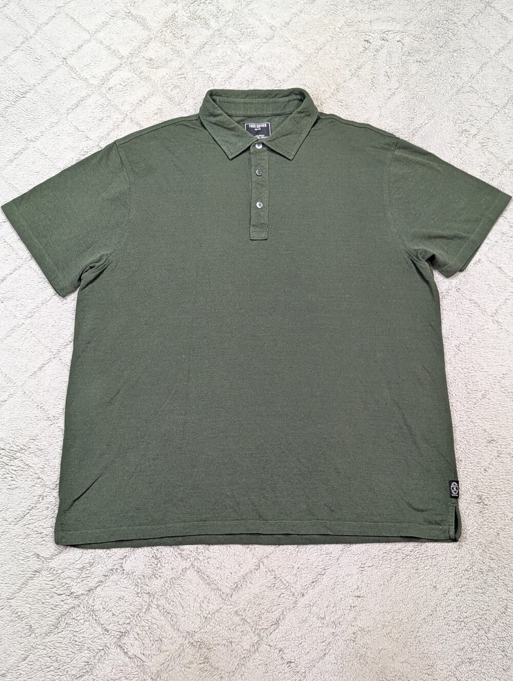 Todd Snyder Shirt Mens XXL Green Polo Cotton Blend Pique Short Sleeve Casual